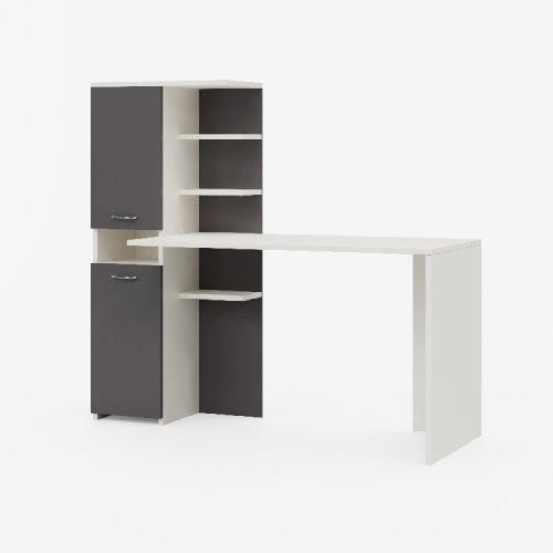 EPIKASA Desk Clio - Anthracite Bookcase: 60x31,5x135 cm, Table: 120x60x73,8 cm