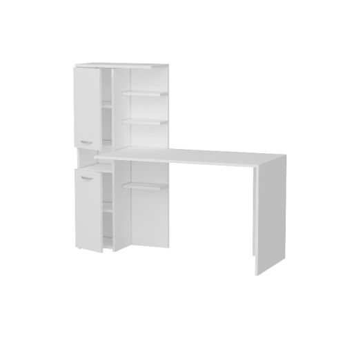 EPIKASA Desk Clio - White Bookcase: 60x31,5x135 cm, Table: 120x60x73,8 cm