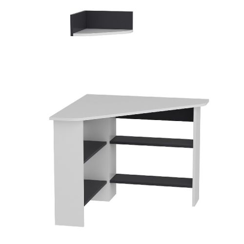 EPIKASA Desk Mila - White esk 90x90x74 cm, Shelf 36x36x15 cm