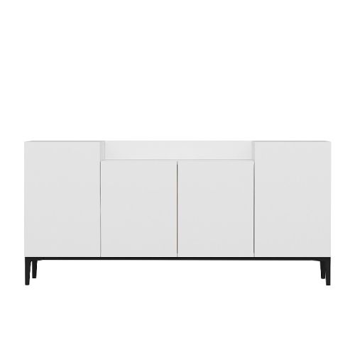 EPIKASA Multiuse Cabinet Annalisa - White 160x42x75 cm, Legs 15 cm