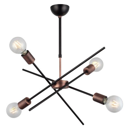 EPIKASA Hanging Lamp Ferrara - Black Lamp Rod Min 31 cm Max 52 cm
