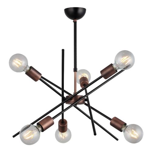 EPIKASA Hanging Lamp Ferrara - Black Lamp Rod Min 31 cm Max 52 cm