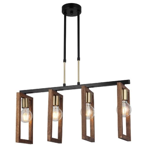 EPIKASA Hanging Lamp Como - Wood Lamp Rod Min 33 cm Max 58 cm