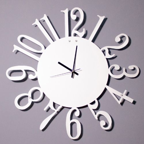 EPIKASA Wall Clock Numbers 1 - White 50x1,5x50 cm