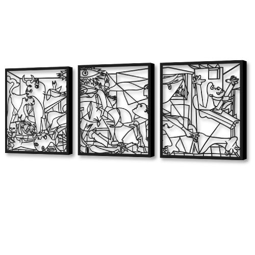 EPIKASA Decorazione in Metallo Ispirazioni D'autore 2 - Nero 160x3,2x50 cm