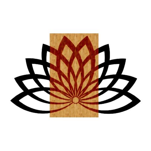 EPIKASA Metal and Wood Decoration Lotus - Wood 78x1,8x50 cm
