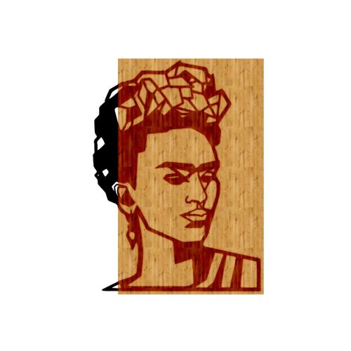 EPIKASA Metal and Wood Decoration Frida - Wood 35x1,8x50 cm