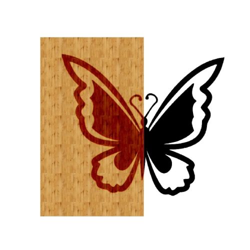 EPIKASA Metal and Wood Wall Decoration Butterfly - Wood 55x1,8x50 cm