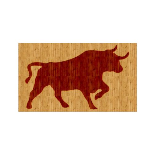 EPIKASA Metal and Wood Decoration Bull - Wood 50x1,8x29 cm