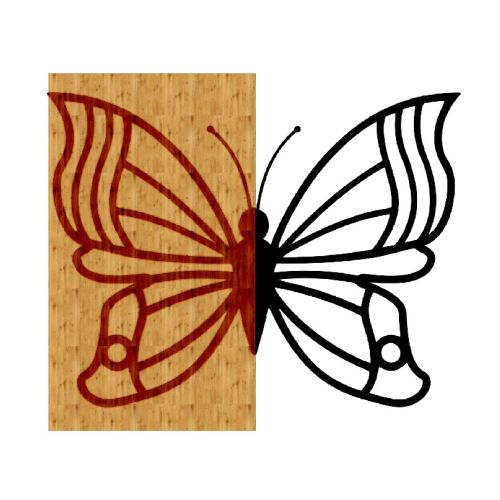 EPIKASA Metal and Wood Decoration Butterfly 3 - Wood 57x1,8x50 cm