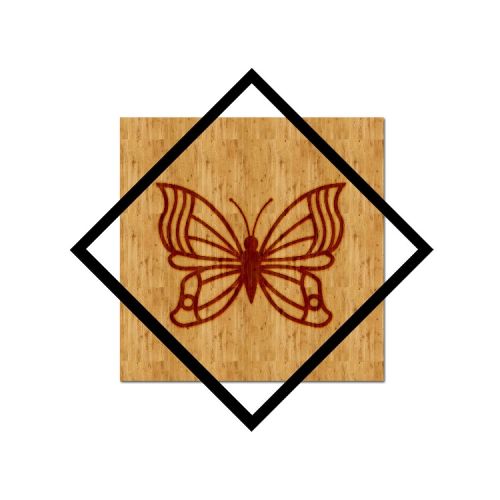 EPIKASA Metal and Wood Wall Decoration Butterfly 4 - Wood 40x1,8x40 cm
