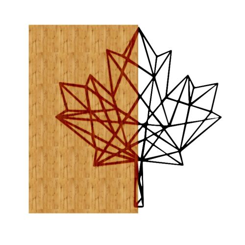 EPIKASA Metal and Wood Decoration Leaf 3 - Wood 50x1,8x50 cm