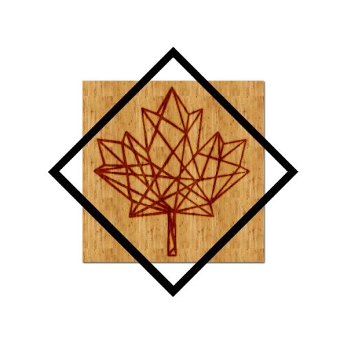 EPIKASA Metal and Wood Decoration Leaf 4 - Wood 40x1,8x40 cm