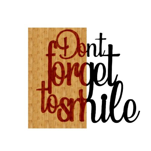 EPIKASA Metal and Wood Wall Decoration Don't Forget to Smile - Wood 56x1,8x50 cm