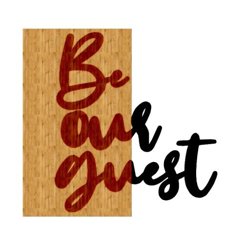 EPIKASA Metal and Wood Wall Decoration Be Our Guest - Wood 52x1,8x50 cm