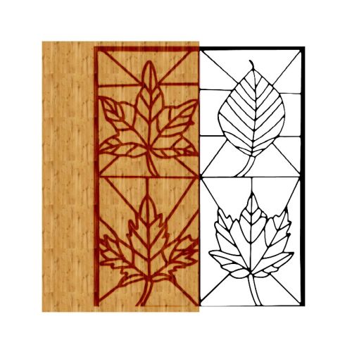 EPIKASA Metal and Wood Wall Decoration Leaf 5 - Wood 48x1,8x50 cm