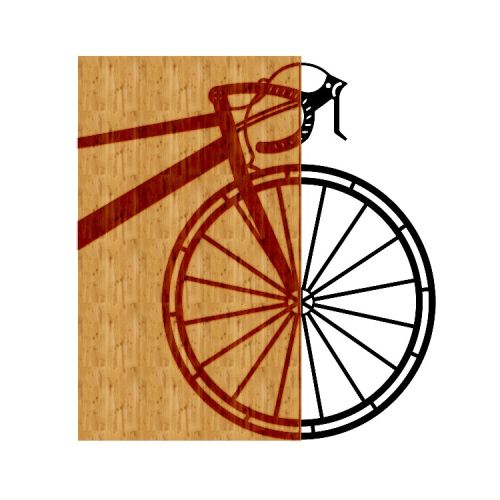 EPIKASA Decorazione in Metallo e Legno Bicicletta - Legno 47x1,8x50 cm