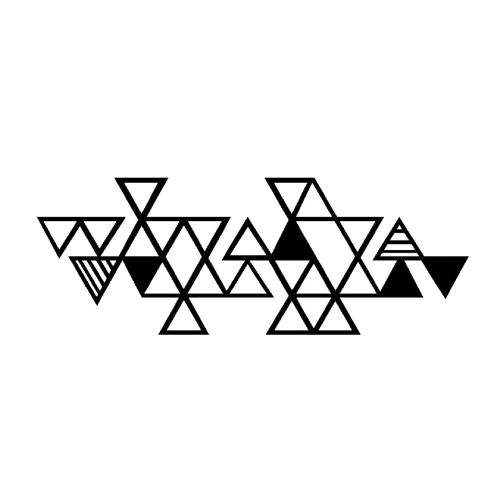 EPIKASA Metal Wall Decoration Triangles 1 - Black 101x3x37 cm