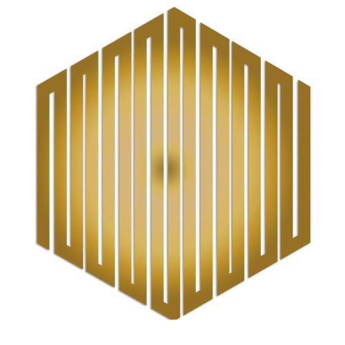 EPIKASA Decorazione in Metallo Esagono 1 - Oro 50x3x58 cm