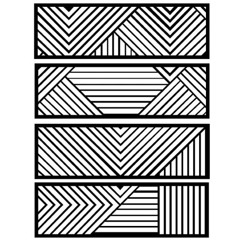 EPIKASA Metal Decoration Lines 1 - Black 100x3x32 cm - 100x3x32 cm - 100x3x32 cm - 100x3x32 cm