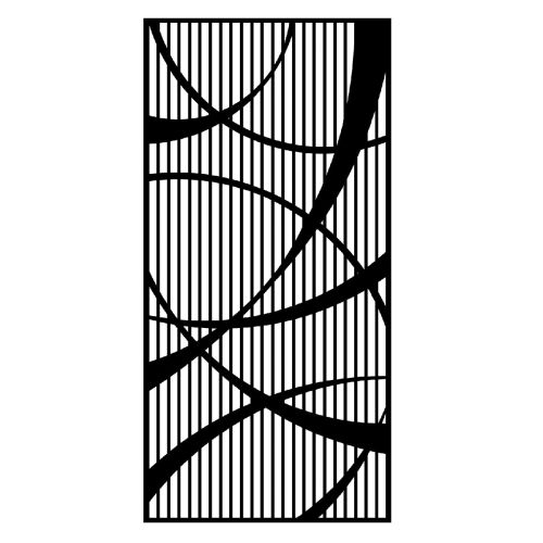 EPIKASA Metal Wall Decoration Geometric Composition 8 - Black 50x3x102 cm