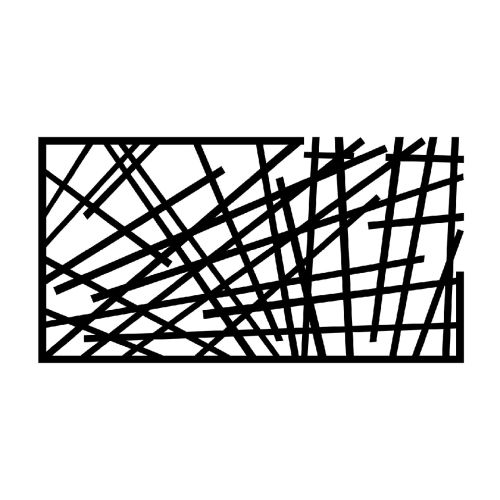 EPIKASA Metal Wall Decoration Lines 6 - Black 100x3x53 cm