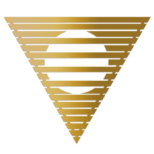 EPIKASA Metal Wall Decoration Triangles 8 - Gold 70x3x61 cm