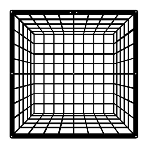 EPIKASA Decorazione in Metallo Cubo 1 - Nero 50x3x50 cm