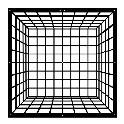 EPIKASA Metal Wall Decoration Cube - Black 60x3x60 cm