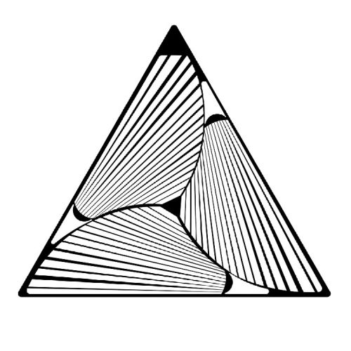 EPIKASA Decorazione in Metallo Triangoli 11 - Nero 80x3x70 cm