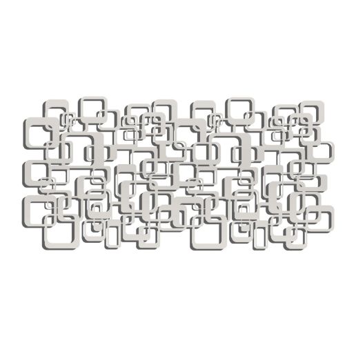 EPIKASA Metal Wall Decoration Squares 1 - Silver 101x3x50 cm