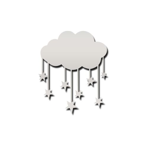 EPIKASA Metal Decoration Baby Cloud 2 - Silver 80x1,5x92 cm