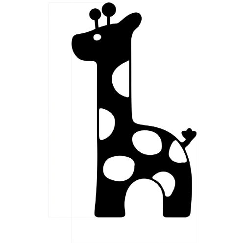 EPIKASA Decorazione da Parete in Metallo Giraffa - Nero 50x1,5x86 cm