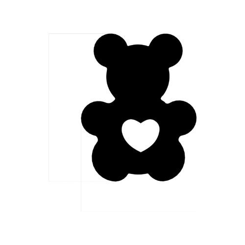 EPIKASA Metal Decoration Baby Bear - Black 50x1,5x64 cm