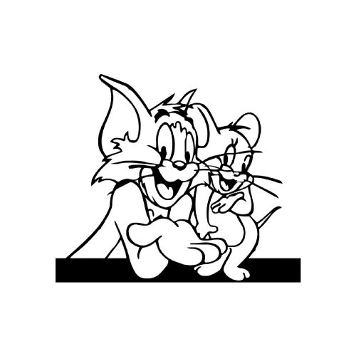 EPIKASA Decorazione in Metallo Tom e Jerry - Nero 80x1,5x68 cm