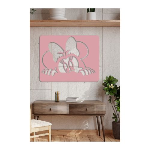 EPIKASA Metal Wall Decoration Minnie 1 - Pink 75x1,5x58 cm