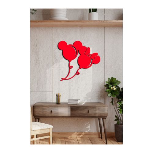 EPIKASA Metal Wall Decoration Mickey 16 - Red 64x1,5x60 cm