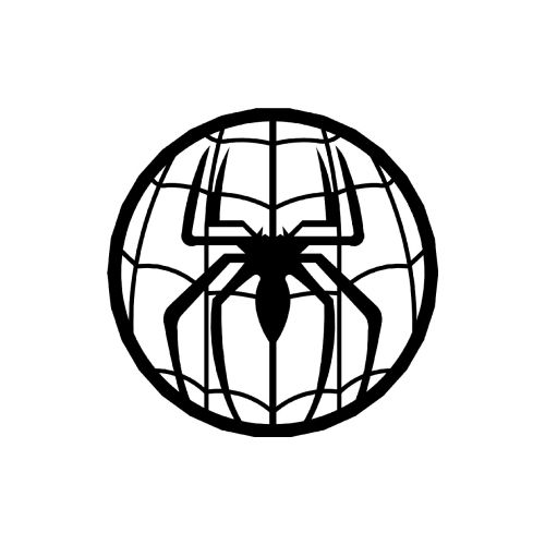 EPIKASA Decorazione da Parete in Metallo Spiderman 5 - Nero 60x1,5x60 cm