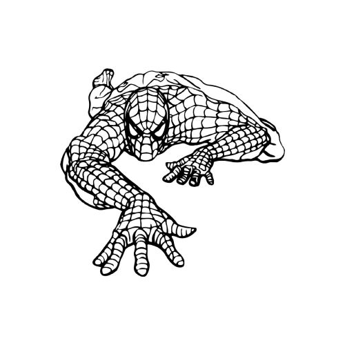 EPIKASA Decorazione da Parete in Metallo Spiderman 7 - Nero 81x1,5x75 cm