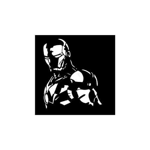 EPIKASA Decorazione da Parete in Metallo Iron Man - Nero 70x1,5x70 cm