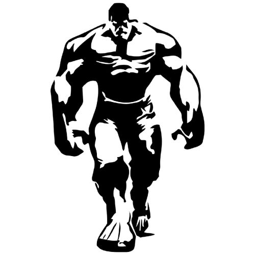 EPIKASA Decorazione da Parete in Metallo Hulk - Nero 62x1,5x101 cm