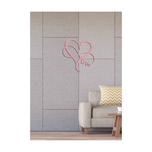 EPIKASA Decorazione in Metallo Amore 2 - Rosa 48x1,5x50 cm