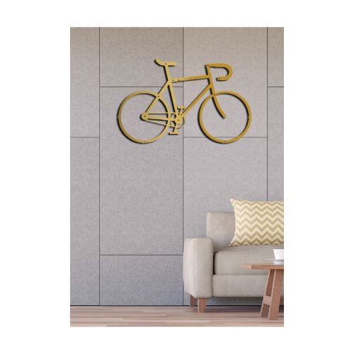 EPIKASA Decorazione da Parete in Metallo Bicicletta 2 - Oro 60x1,5x38 cm