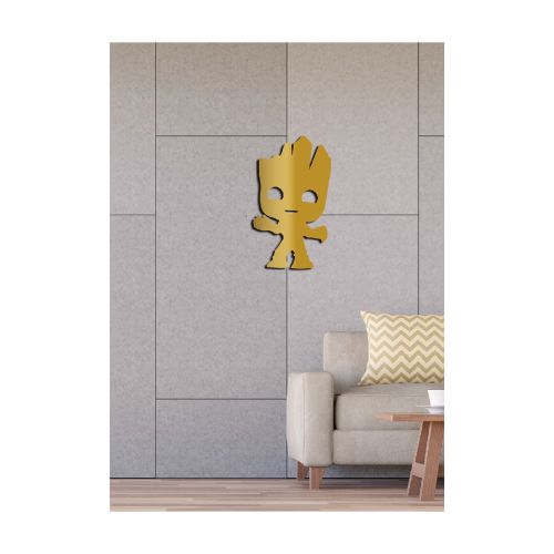 EPIKASA Metal Wall Decoration Groot 1 - Gold 29x1,5x50 cm