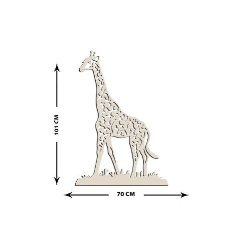 EPIKASA Decorazione in Metallo Giraffa 3 - Sabbia 70x1,5x101 cm