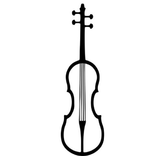 EPIKASA Metal Wall Decoration Violin - Black 29x1,5x100 cm
