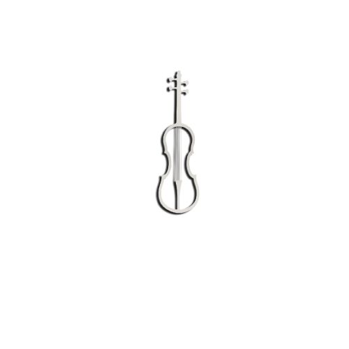 EPIKASA Decorazione da Parete in Metallo Violino 1 - Argento 29x1,5x100 cm
