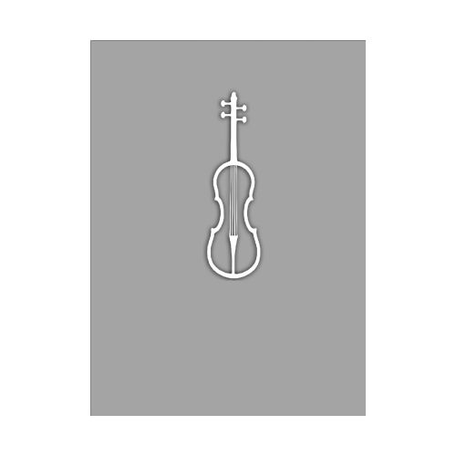 EPIKASA Metal Wall Decoration Violin 2 - White 29x1,5x100 cm