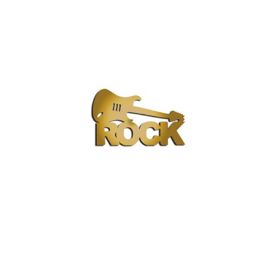 EPIKASA Decorazione in Metallo Rock 1 - Oro 66x1,5x40 cm