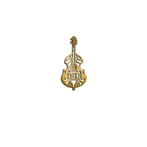 EPIKASA Metal Wall Decoration Violin 6 - Gold 46x1,5x100 cm